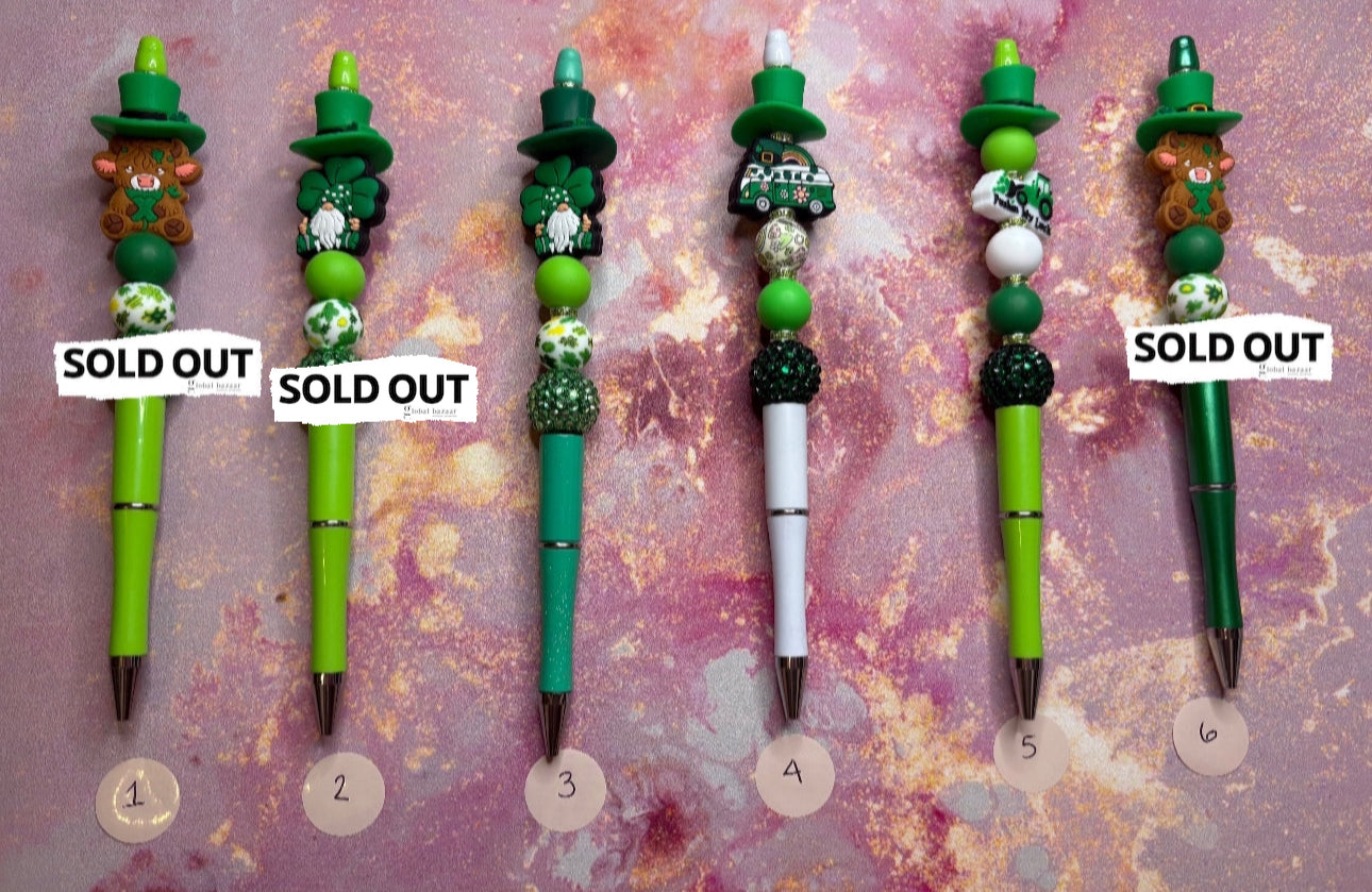 Saint Patrick’s Premade Beaded Pens