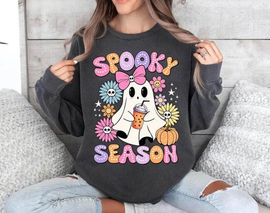 Spooky Season Ghost Glitter #011 Available in  DTF Just Pick Your Shirt