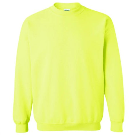 SAFETY GREEN Gildan G180 Unisex Heavy Blend™ 50/50 Crewneck Sweatshirt