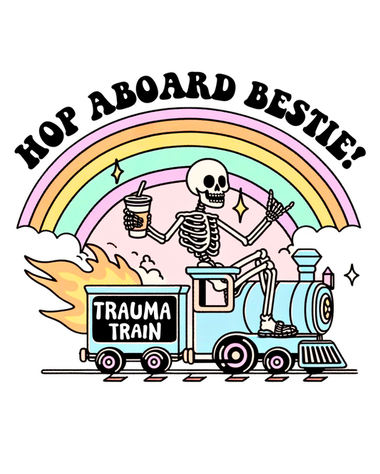 Hop Aboard Bestie #078 Available in Sublimation or DTF Just Pick Your Shirt