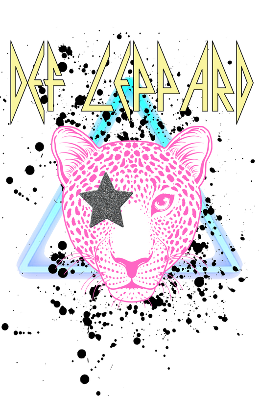 Def Leopard #077 Available in Sublimation or DTF Just Pick Your Shirt