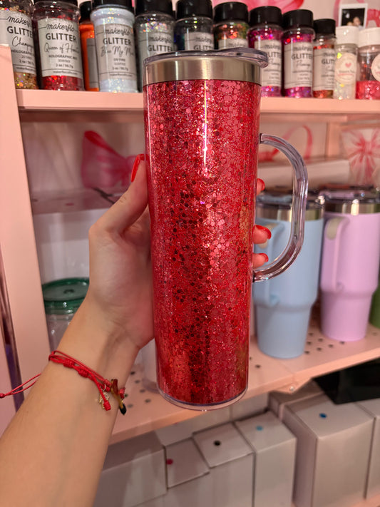 Premade cold and hot cup snow globe 20oz