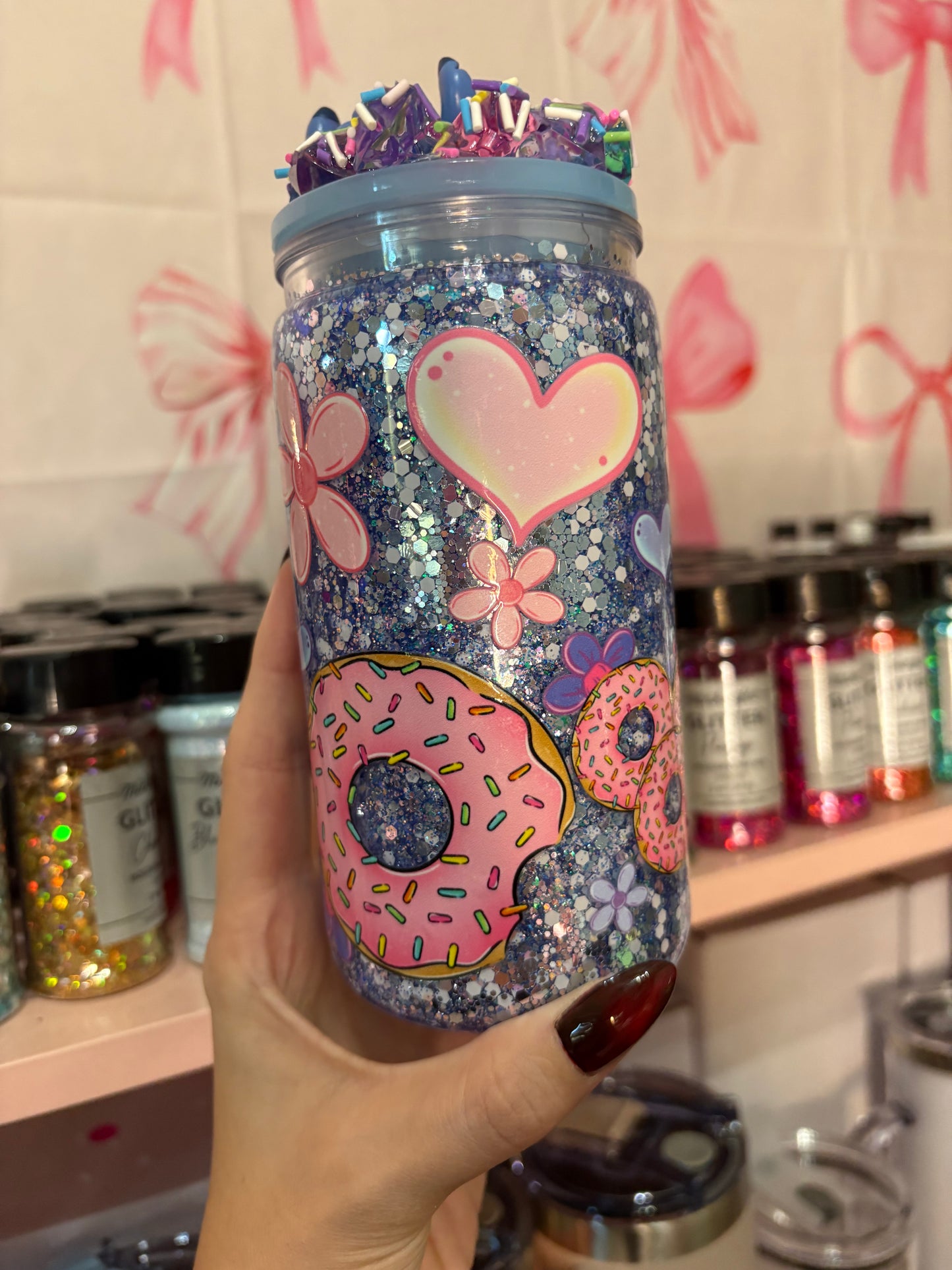 Blue guy premade cup