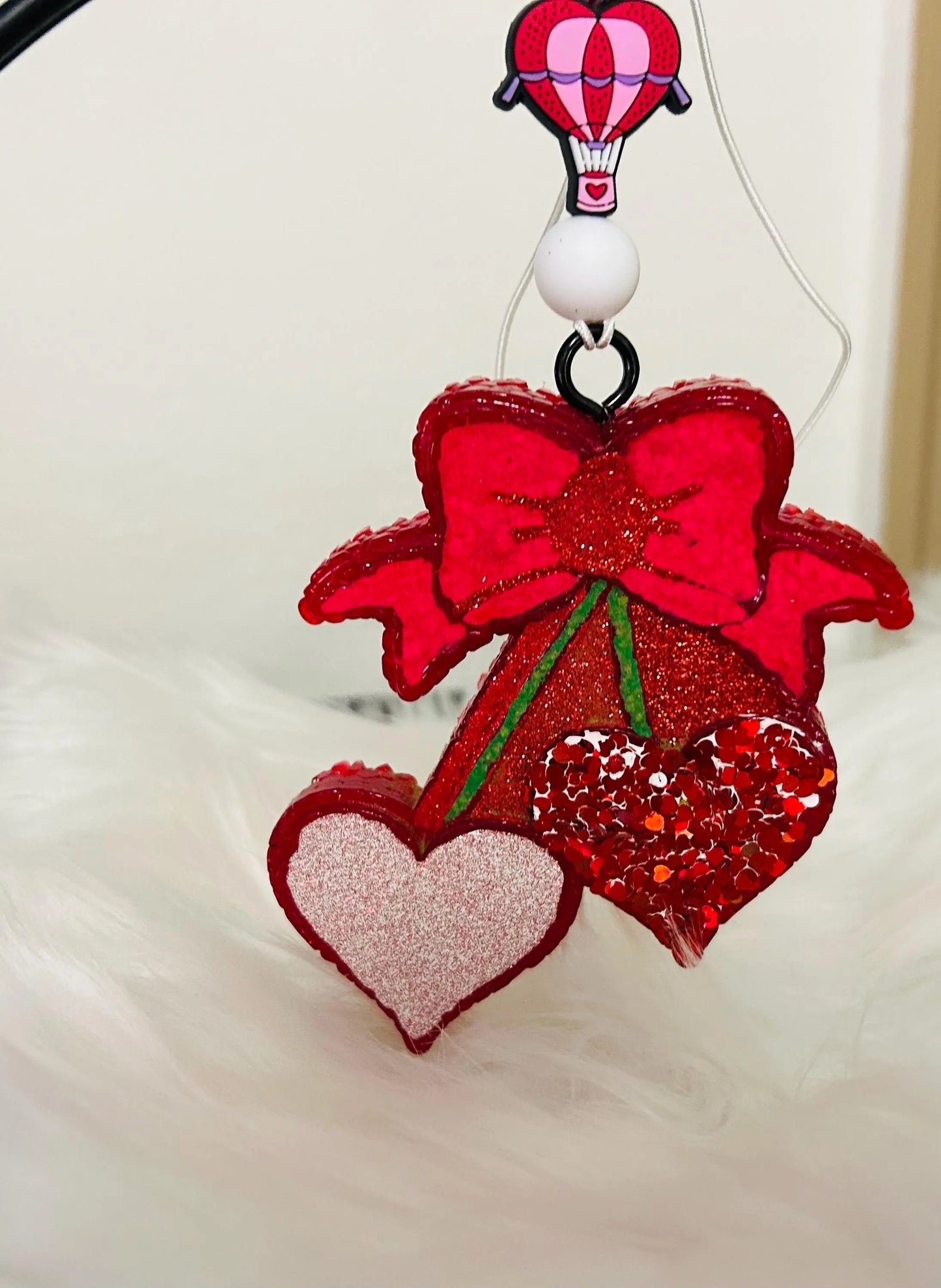 Cherry Heart Bow  |Scent My Valentine |Car Freshie|Diy|Hand Made With Love |