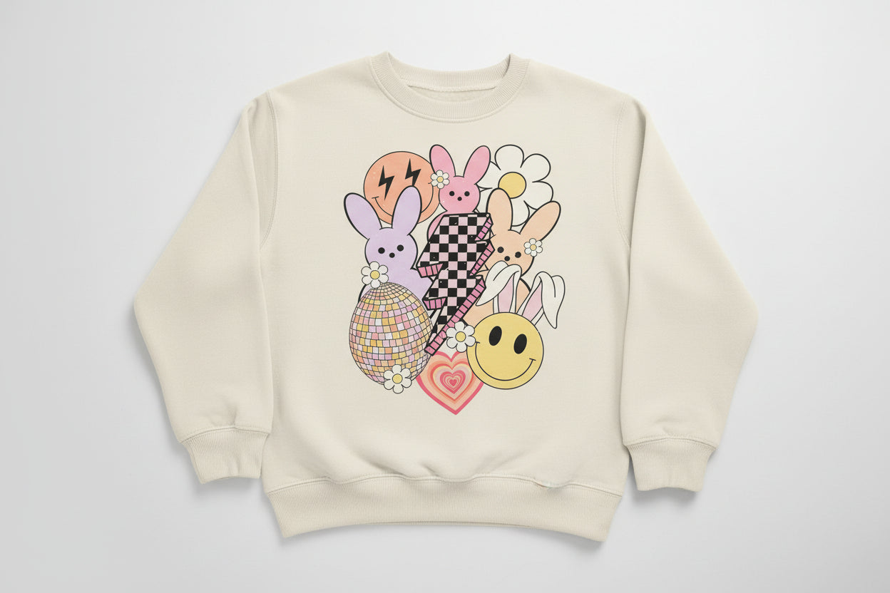 RETRO EASTER SMALL PRINT FOR KIDS READY TO PRESS DTF #0259 (EASTER)