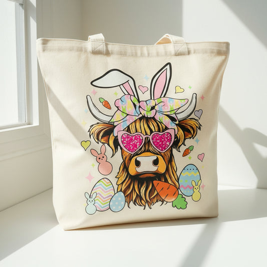 EASTER HIGHLAND COW READY TO PRESS DTF #0260 (EASTER)