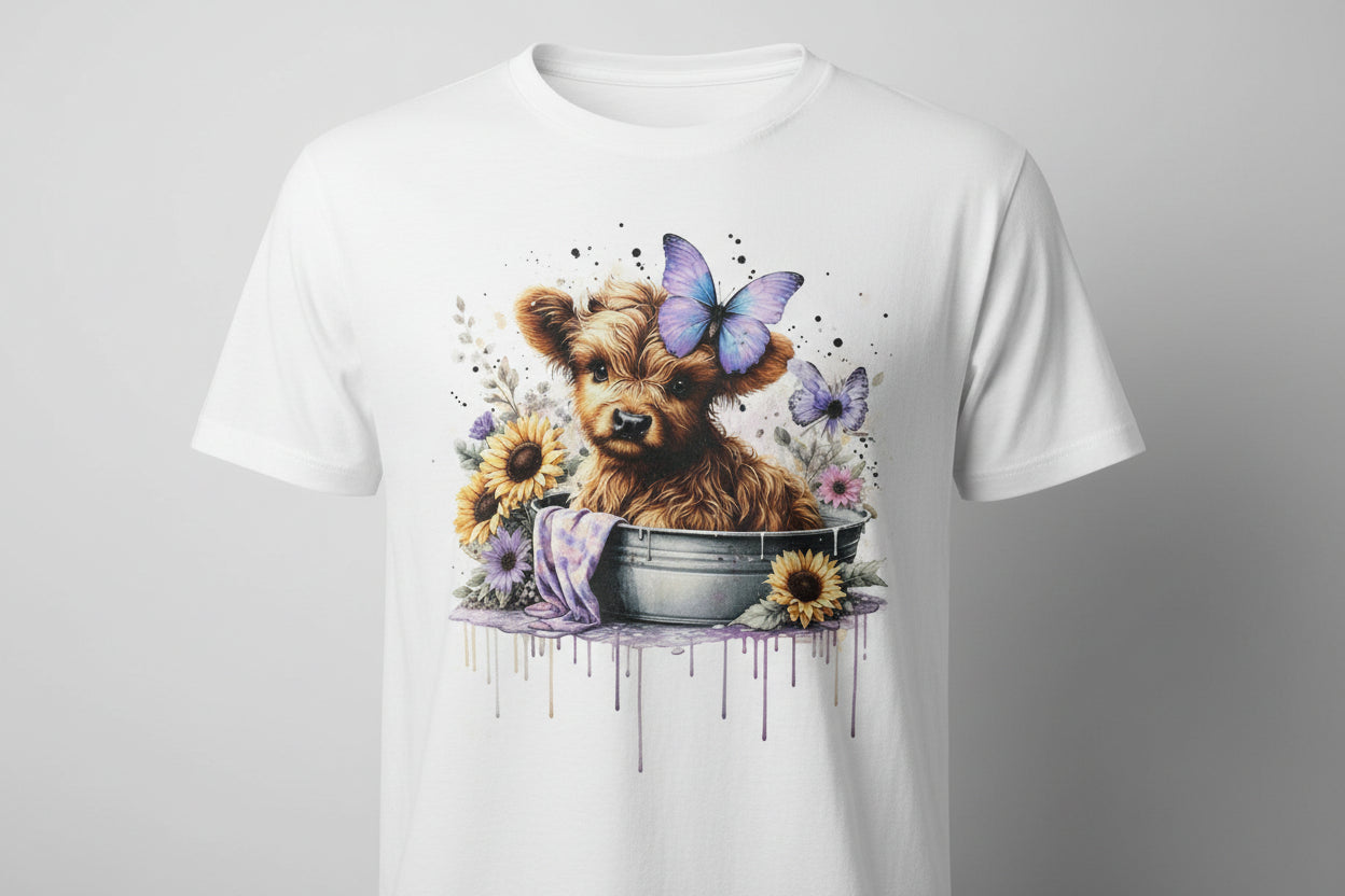 HIGHLAND COW READY TO PRESS DTF #0295 (HIGHLANDCOW)