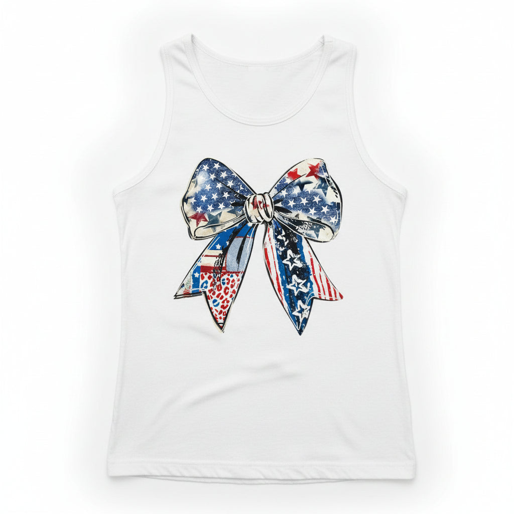 FORTH OF JULY BOW GLITTER PRINT #0371 READY TO PRESS (BOWS)