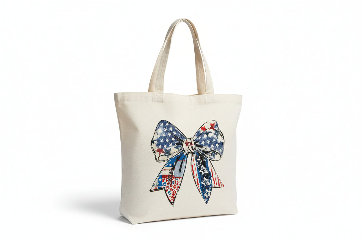 FORTH OF JULY BOW GLITTER PRINT #0371 READY TO PRESS (BOWS)