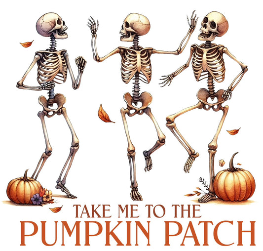 Pumpkin Patch Skelton Sublimation Print #255