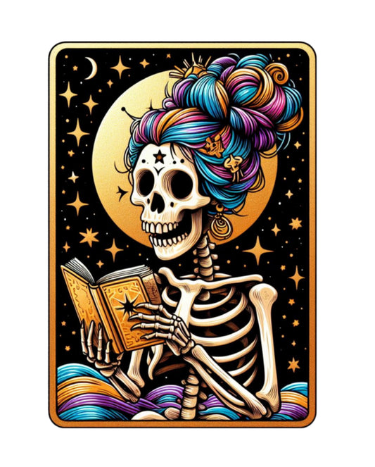 Reading skeleton Sublimation Print #324