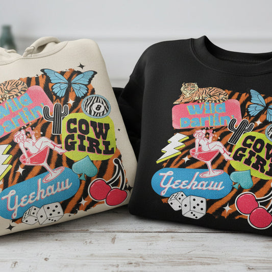 WILD DARLIN COWGIRL GLITTER PRINT READY TO PRESS #0443 (WESTERN)