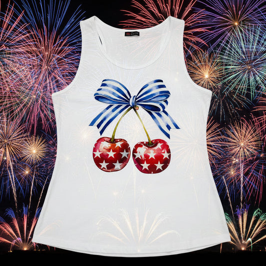 CHERRY BOWS GLITTER PRINT READY TO PRESS #0454 (4TH OF JULY)