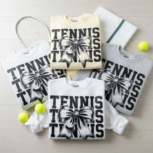 TENNIS BLACK PRINT WITH A BOW #0523 (SPORTS)