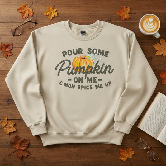 POUR SOME PUMPKIN ON ME READY TO PRESS DISTRESSED #0521 (COFFEE)