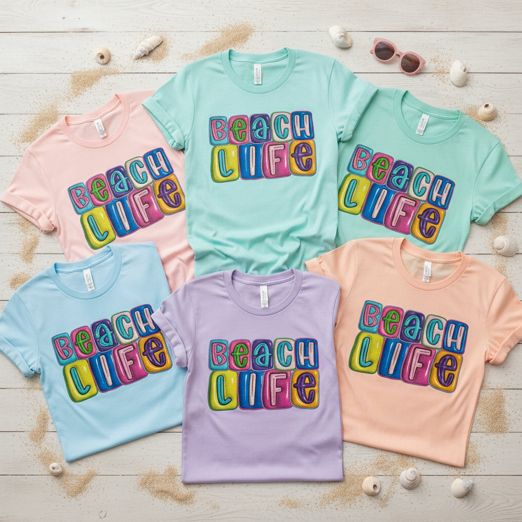 BEACH LIFE GLITTER PRINT READY TO PRESS #0545 (SUMMER)