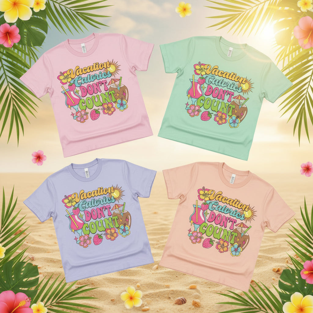 VACATION CALORIES DONT'T COUNT GLITTER PRINT #0551 (SUMMER)