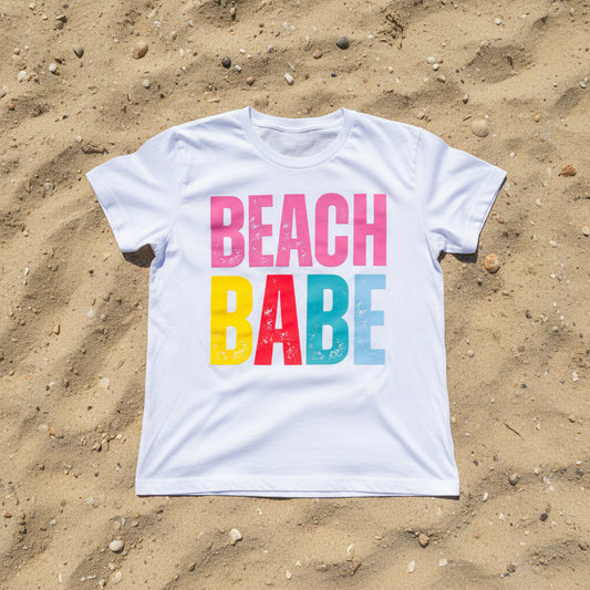 BEACH BABE 13 INCH DTF PRINT READY TO PRESS DISTRESSED #0561 (SUMMER)