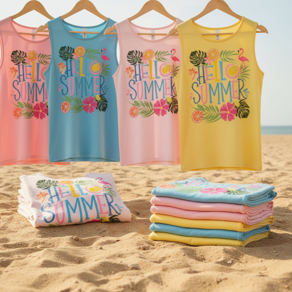 HELLO SUMMER, DISTRESSED PRINT READY TO PRESS # 0564 (SUMMER)