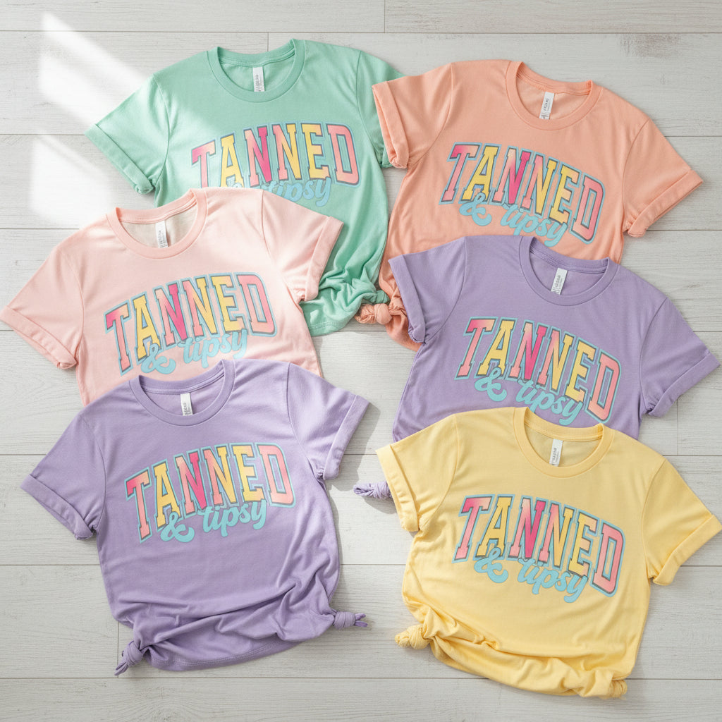 TANNED & TIPSY READY TO PRESS DTF DISTRESSED #0575 (SUMMER)