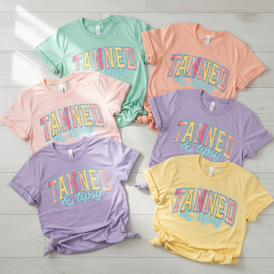 TANNED & TIPSY READY TO PRESS DTF DISTRESSED #0575 (SUMMER)