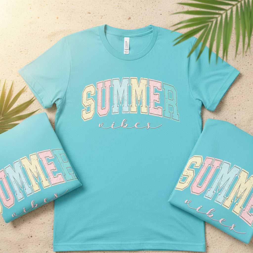 SUMMER VIBES DISTRESSED DTF PREADY TO PRINT # 0578 (SUMMER)