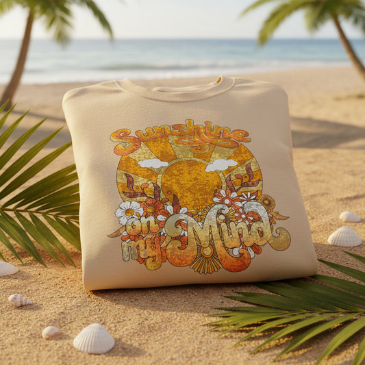 SUNSHINE ON MY MIND GLITTER DISTRESSED PRINT #0581  (SUMMER)