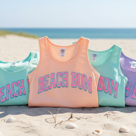BEACH BUM DISTRESSED GLITTER PRINT #0582 (SUMMER)