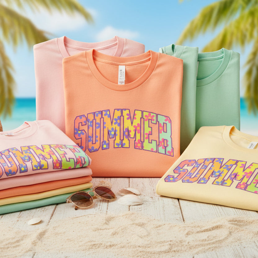 SUMMER WITH FLOWERS GLITTER ORINT READY TO PRESS #0590 (SUMMER)