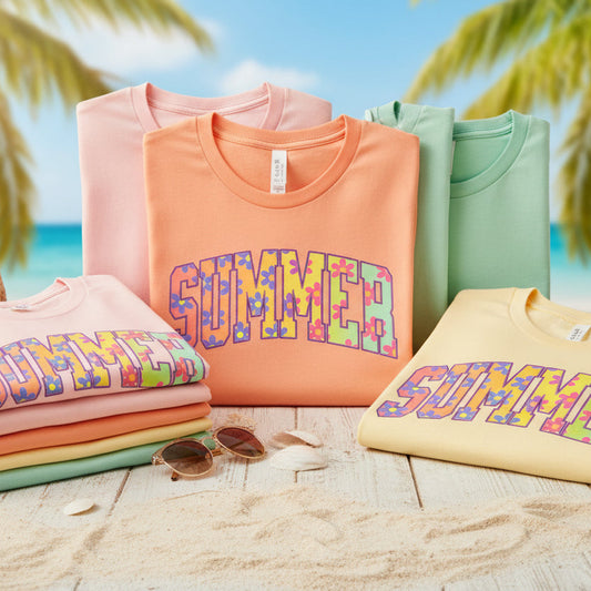 SUMMER WITH FLOWERS GLITTER ORINT READY TO PRESS #0590 (SUMMER)