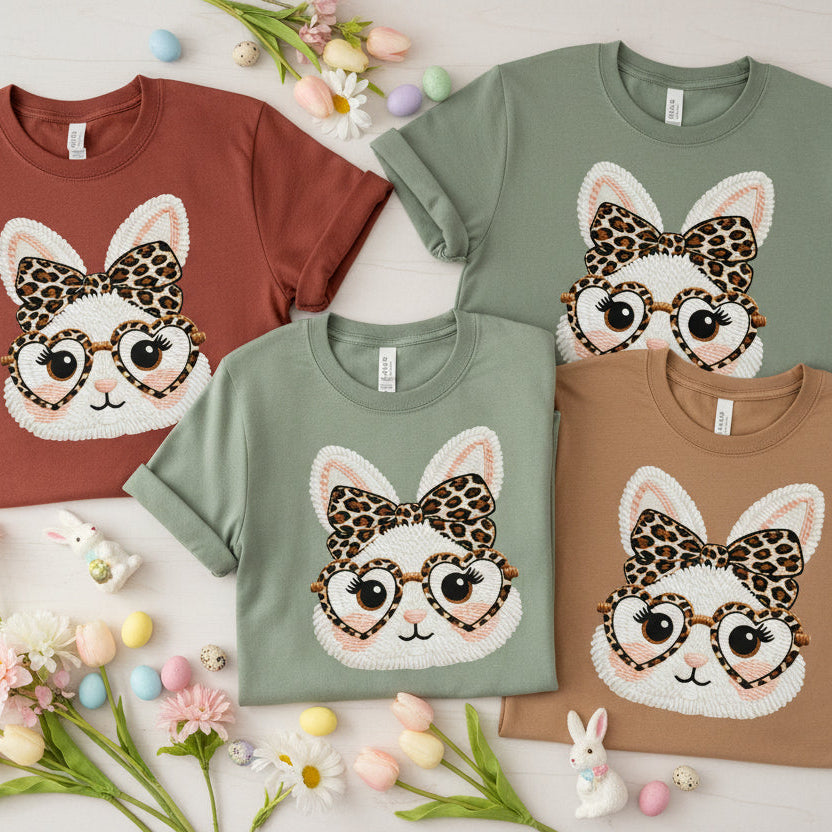 CUTE YARM BUNNY WITH BOW READY TO PRESS DTF # 0616 (EASTER)