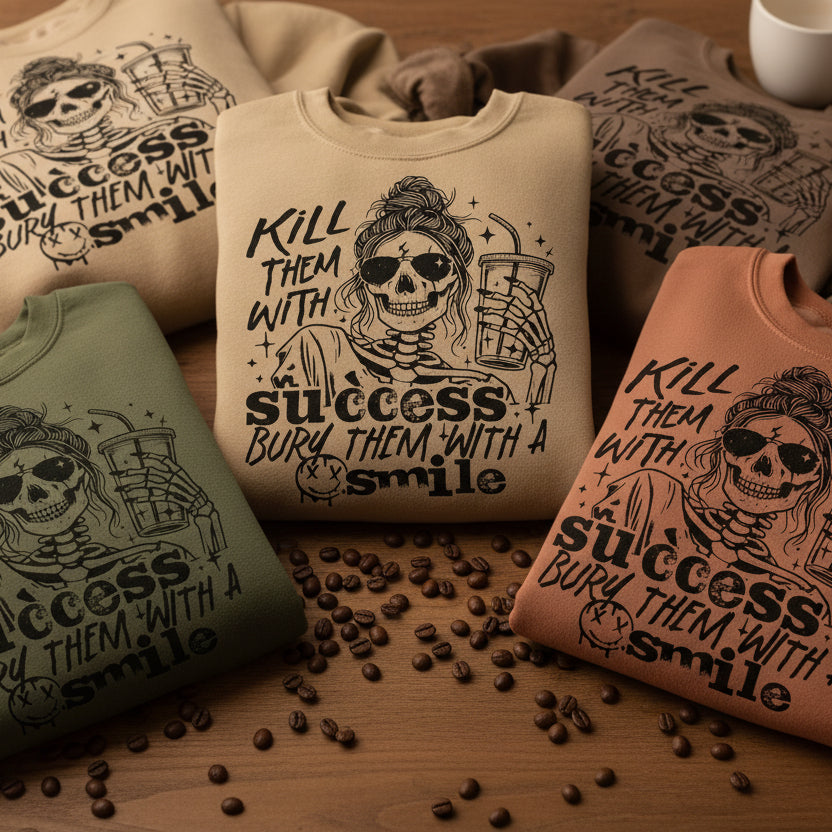 SINGLE COLOR K--THEM WITH SUCCESS BURN THEM WITH A SMITLE # 0685 (COFFEE)