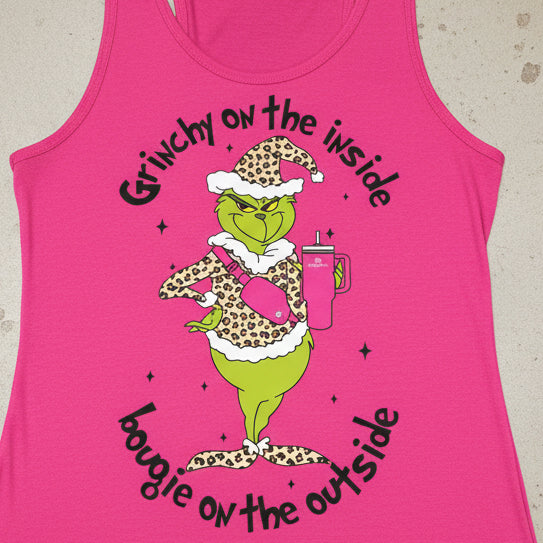 GRINCHY ON THE INSIDE BOUGIE ON THE OUTSIDE $0740 (COFFEE)