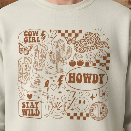 COWGIRL HOWDY STAY WILD #0747 (WESTERN)