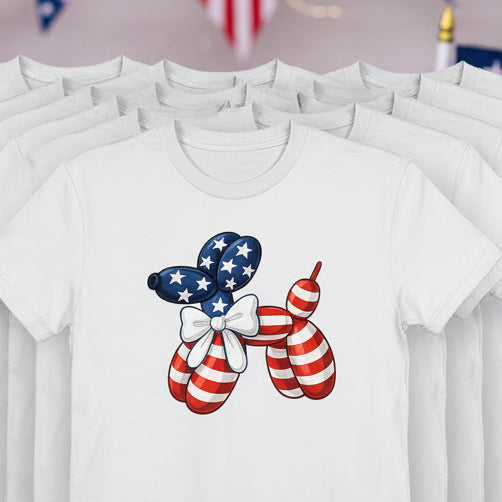 PATRIOTIC BALLOON DOG #0748 READY TO PRESS DTF (4TH OF JULY)