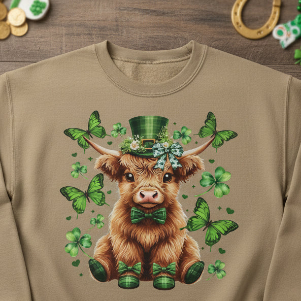 ST PATRICK HIGHLAND COW READY TO PRESS #0752 (HIGHLAND COW)