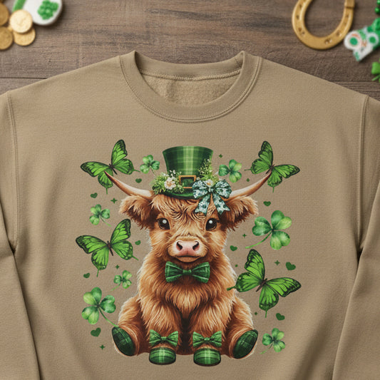 ST PATRICK HIGHLAND COW READY TO PRESS #0752 (HIGHLAND COW)