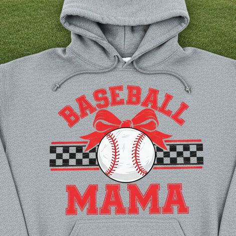 BASEBALL MAMA WITH A BOW DISTRESSED #0774 (MAMA)