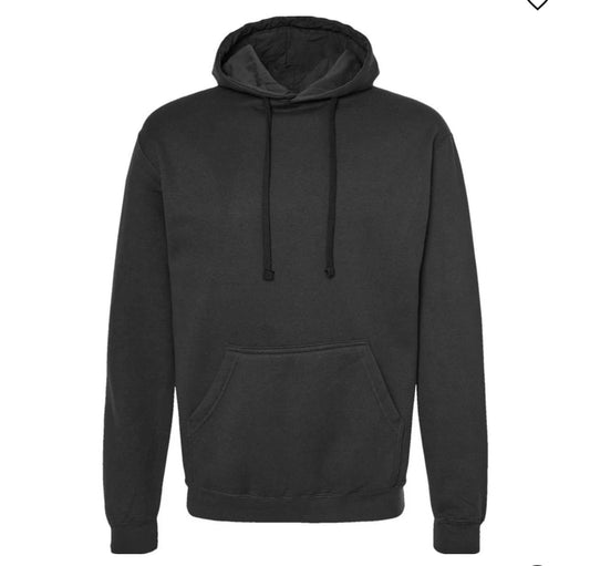 BLACK Tultex 320M Fleece Hooded Sweatshirt - 320