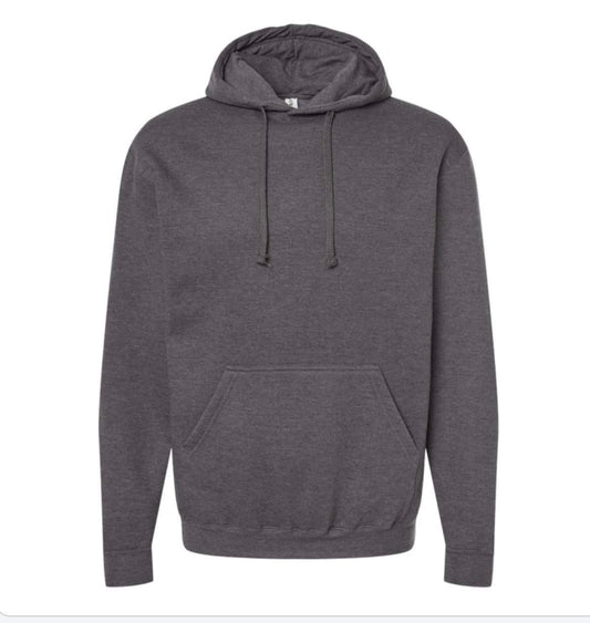 HEATHER CHARCOAL Tultex 320M Fleece Hooded Sweatshirt - 320