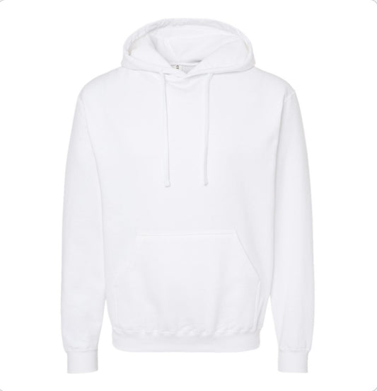 WHITE Tultex 320M Fleece Hooded Sweatshirt - 320