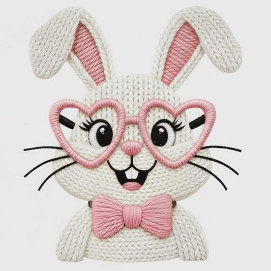 CUTE YARN BUNNY WITH GLASSES #0789 (EASTER)