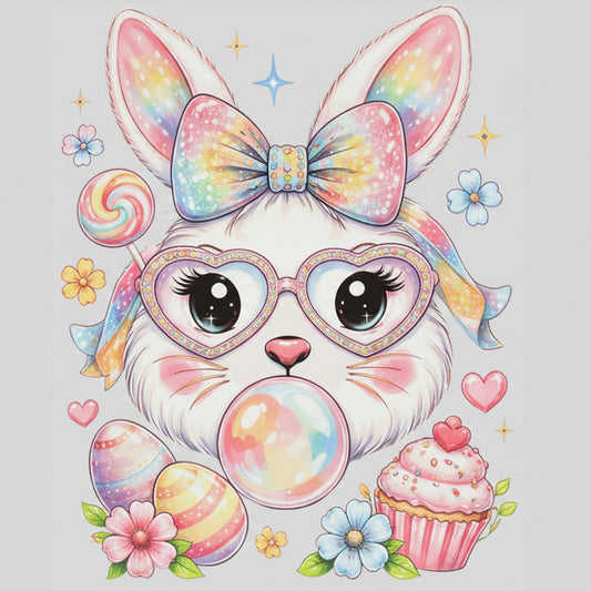 CUTE BUBBLE GUM CUP CAKE BUNNY #0792  (EASTER)