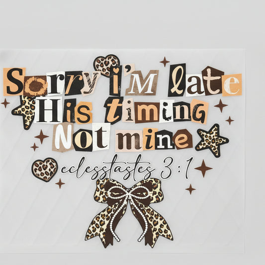 SORRY I'M LATE HIS TIMING NOT MINE #0793  (FAITH)