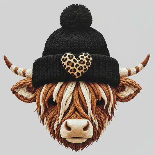 YARN HIGHLAND COW READY TO PRESS DTF # 0810