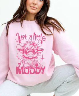 #1071  NEON PINK JUST A LITTLE MOODY HEIFFER HIGHLAND COW