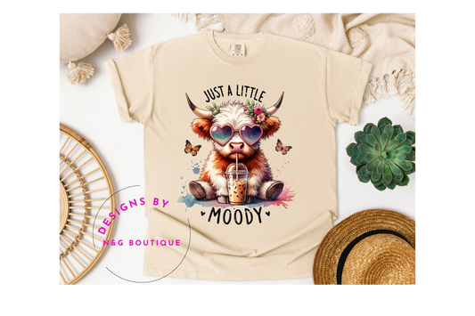 JUST A LITTLE MOODY HIGHLAND COW DTF OR SUBLIMATION PRINT #494