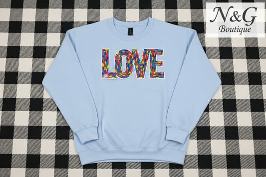 LOVE SEQUIN CHENILLE PATCH #0016 (ALL SEASON) (VALENTINE)