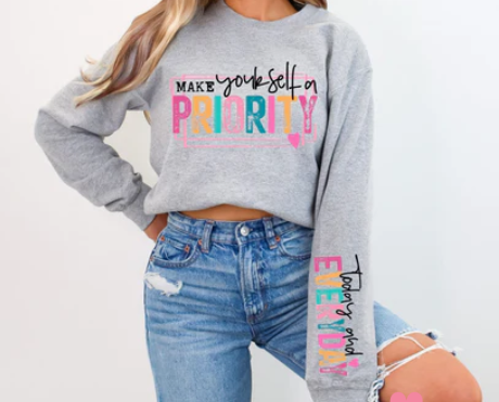 #1041 MAKE YOURSELF PRIORITY WITH SLEEVE GLITTER