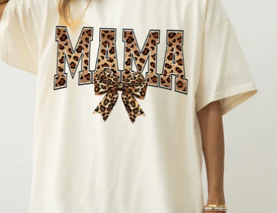 #1047 MAMA LEOPARD WITH BOW GLITTER